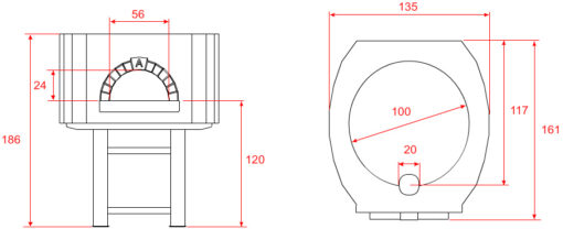 100 cm diametro Forno pizza da incasso modello L100S - immagine 2