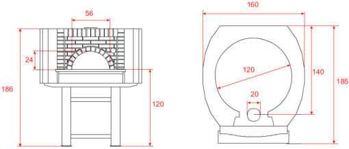 120 cm diametro Forno pizza da incasso modello L120C - Mattoni - immagine 2