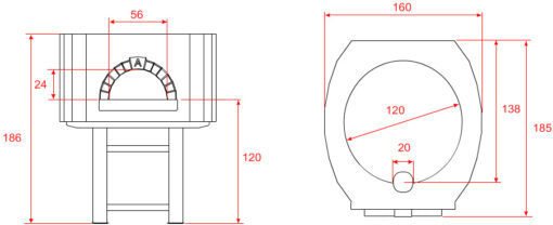 120 cm diametro Forno pizza da incasso modello L120S - immagine 2