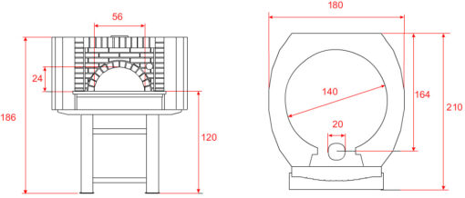 140 cm diametro Forno pizza da incasso modello L140S - immagine 2