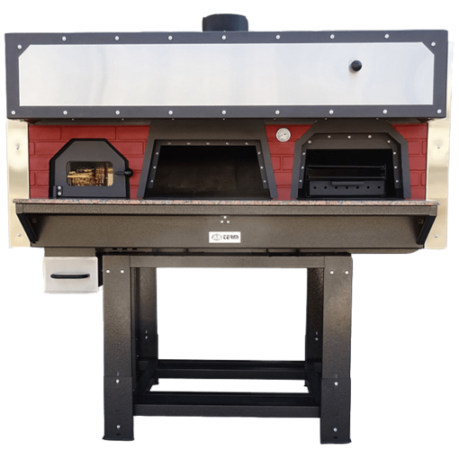 100 cm diametro forno pizza con barbecue 3 bocche D100FB
