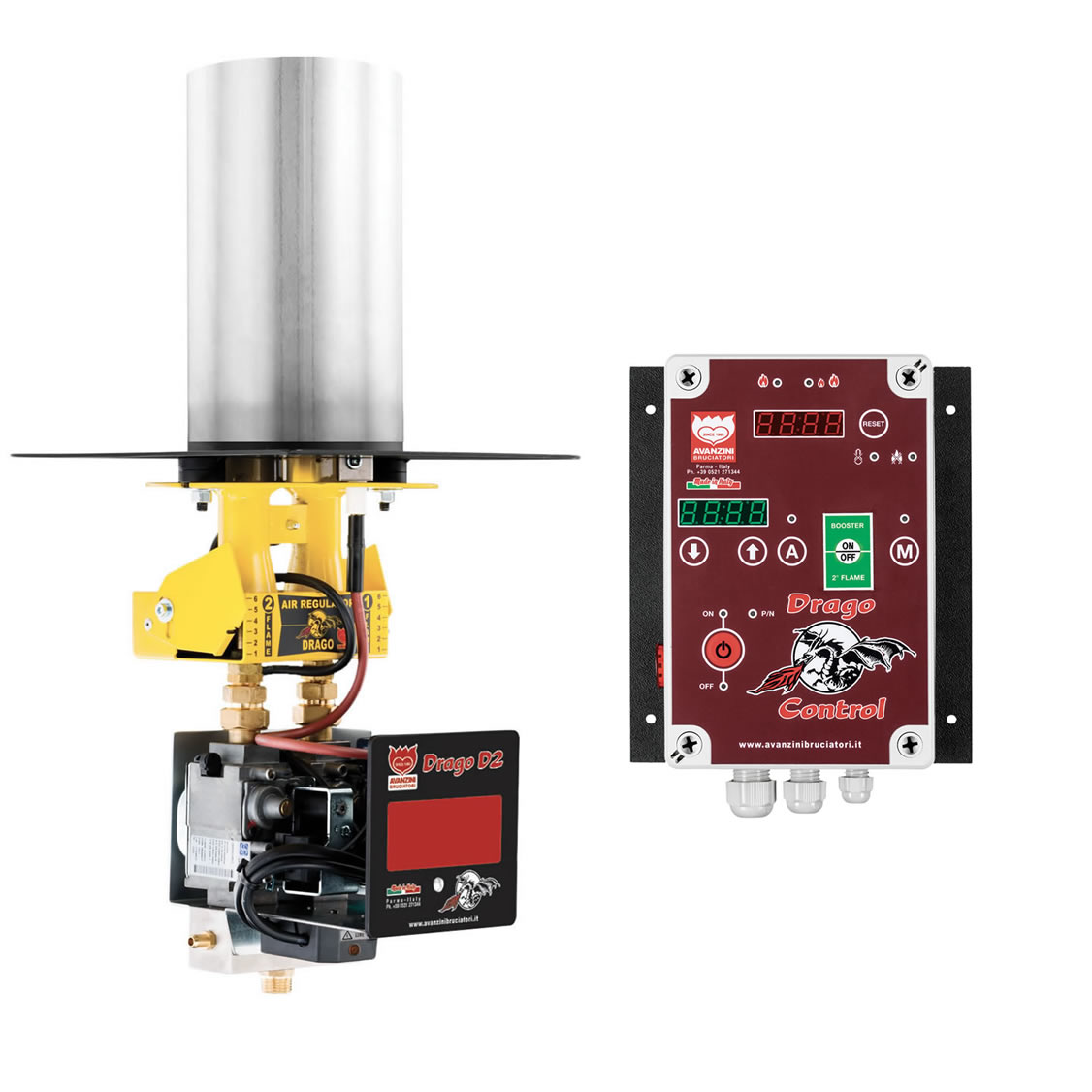 Bruciatore a gas per forno pizza professionale da 100 a 160 cm DRAGO D2/M
